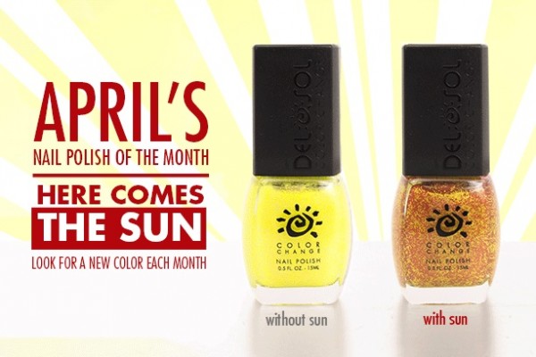 April 2014 Del Sol color-changing nail polish, Here comes the sun